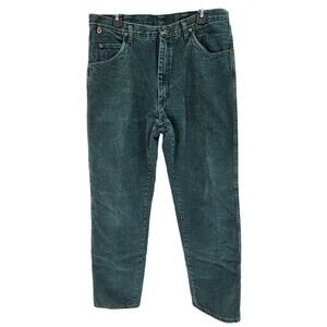 Wrangler Green Denim Thermal Insulated Lined Rugged Outdoor Jeans Men 36x32